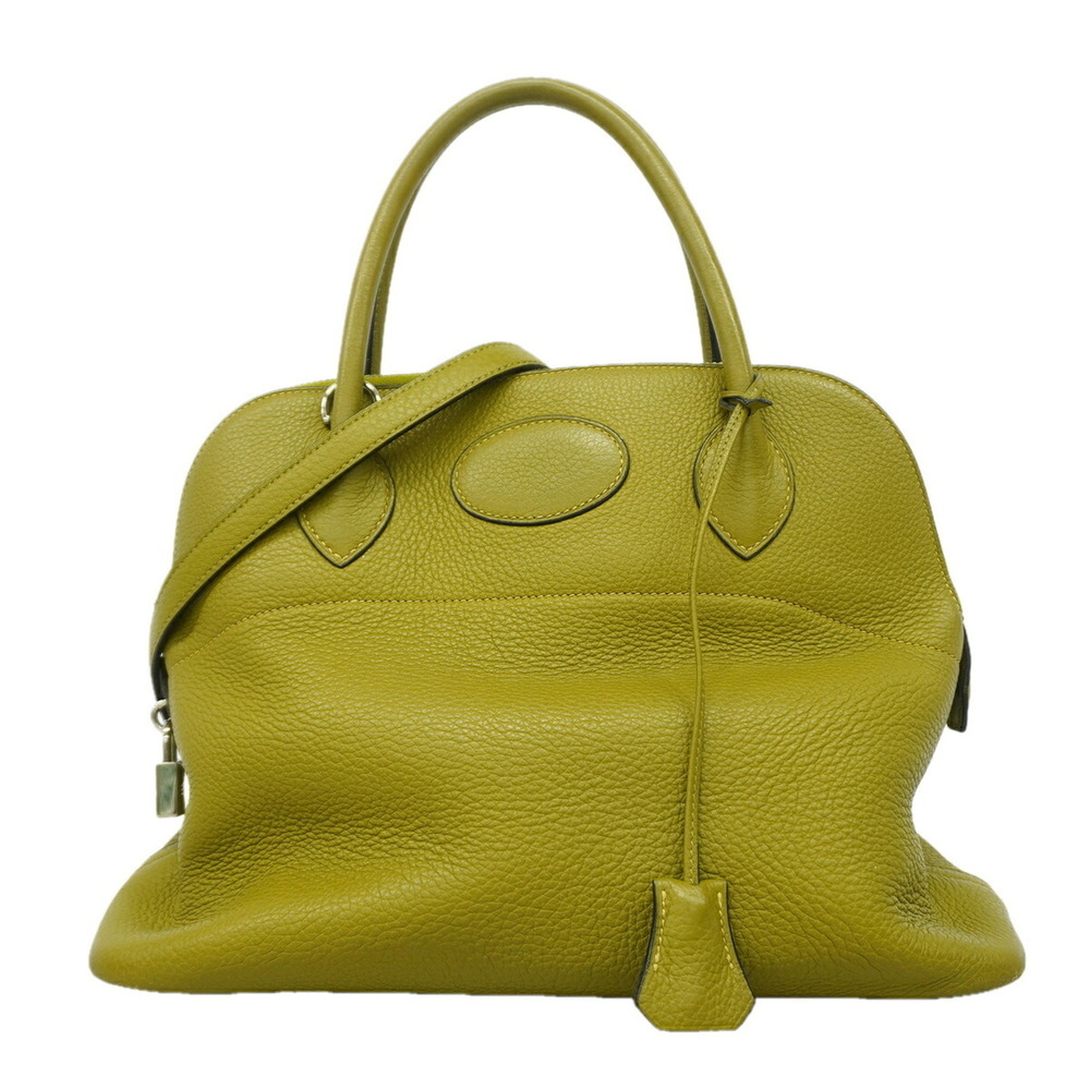 Hermes Bolide 31 handbag, Taurillon Clemence leather, Ance Green, □K stamp, 2...